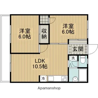 ガーデンウエスト2【2階】の間取り