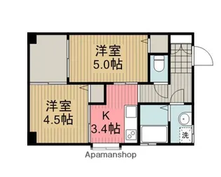 神奈川県相模原市中央区富士見6丁目【マンション】の間取り