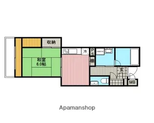 コーポカヤⅢ【202号室】の間取り