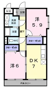 ジョワイユーアント【3階】の間取り
