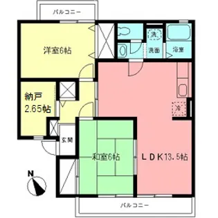 ジュネス山口B【2階】の間取り