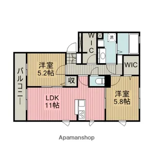 神奈川県相模原市中央区田名【アパート】の間取り