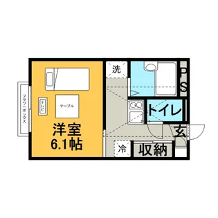 レオパレスサンハイムA【1階】の間取り