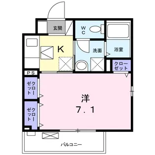 ラフィネ堀之内【1階】の間取り
