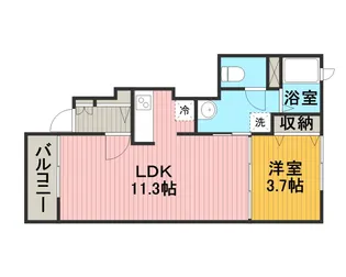 ベルグ若松【1階】の間取り