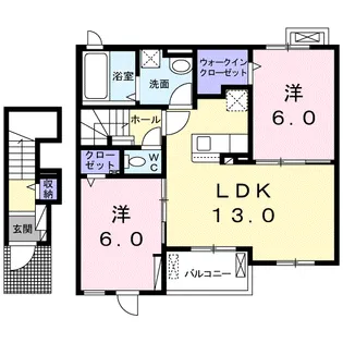 ヴィ エスターテ【2階】の間取り
