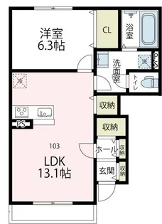 クライネベルク【103号室号室】の間取り