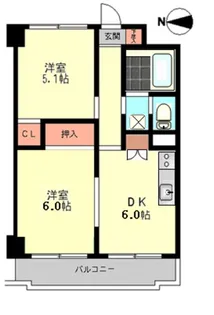 デイム橋本【5階】の間取り