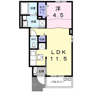 エレガンス田名A【1階】の間取り