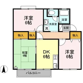 チャコールハイツ AB【2階】の間取り