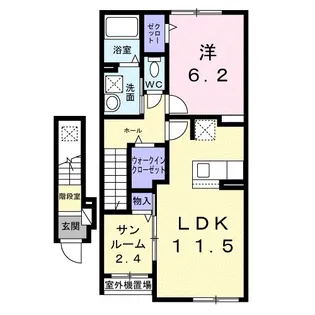 ドミール トキワ【202号室】の間取り