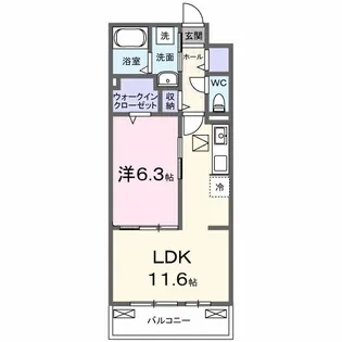 メゾン・ド・フロレゾン【1階】の間取り