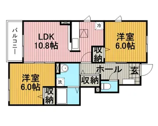 ソレイユ野津田【1階】の間取り