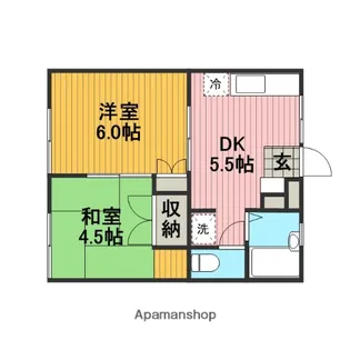 ベルシオンⅡ【203号室】の間取り