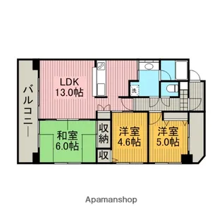 ダイアパレス淵野辺鹿沼公園(分譲)【202号室】の間取り