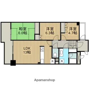 サーパス中央林間(分譲)【5階】の間取り