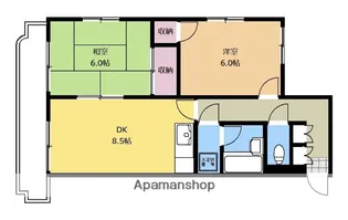 野原東林間コーポ【302号室】の間取り