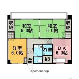 シャトル上杉【502号室】の間取り