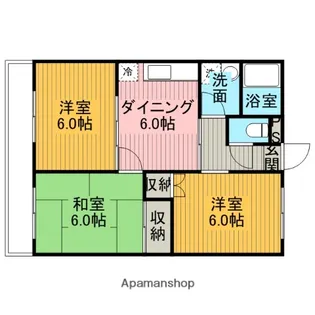ヴィラエーデルワイス【206号室】の間取り