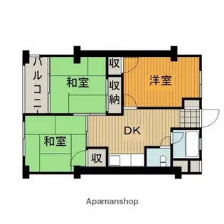 東林間コーポラス(分譲)【404号室】の間取り