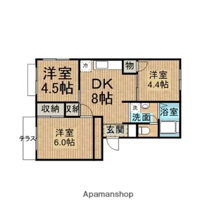 ヴィラ東林間【A102号室】の間取り