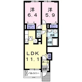 グラン・セリシールⅡ【1階】の間取り