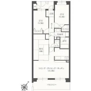 YMレジデンス相模大野【3階】の間取り