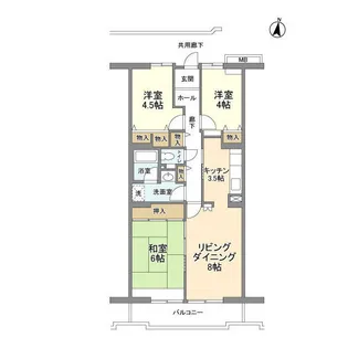 コーポレート中央林間2号棟【1階】の間取り