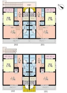 トルチェ南町田【0202号室】の間取り