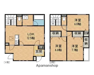 神奈川県相模原市南区上鶴間4丁目【テラスハウス】の間取り