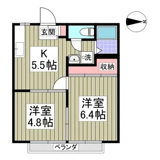 カーサミツヤB【2階】の間取り