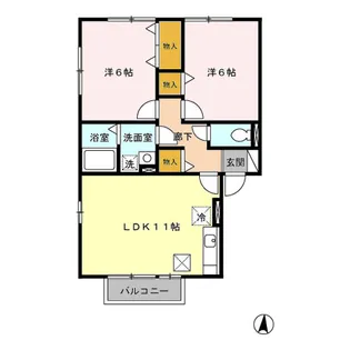 アバンティーヌ淵野辺 A【1階】の間取り