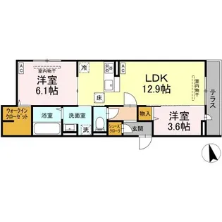 トルマリーナ相武台【1階】の間取り