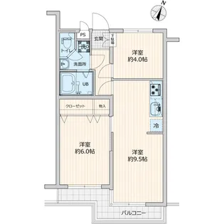 グリーンコーポ東林間【4階】の間取り