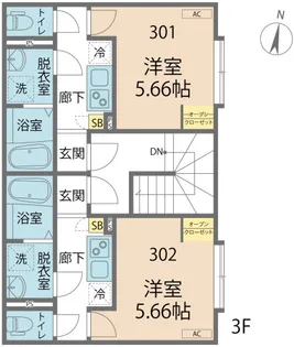 カインドネス相模大野EAST【302号室号室】の間取り