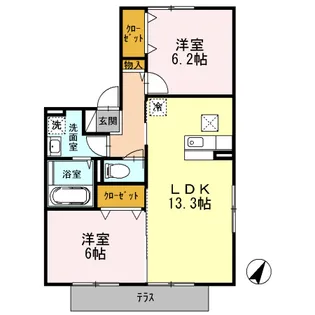アクシス南林間 壱番館【1階】の間取り