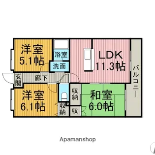 サンクレスト大和Ⅱ【305号室】の間取り