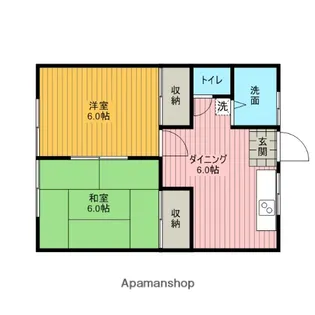 コーポフジB棟【202号室】の間取り