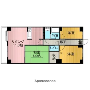 RIS中央林間【201号室】の間取り