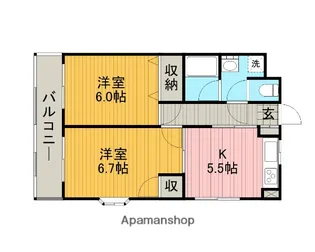 チェリーブロッサムつきみ野Ⅰ【301号室】の間取り