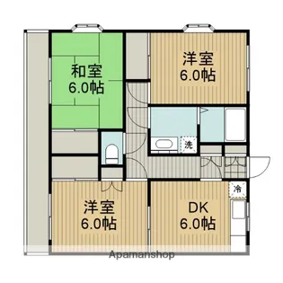 ピースまるやまハイツ【202号室】の間取り