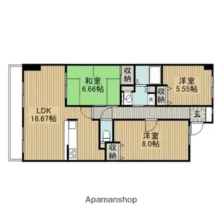 ミウパラスト【202号室】の間取り