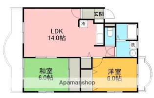 ツインアスカマンション【102号室】の間取り