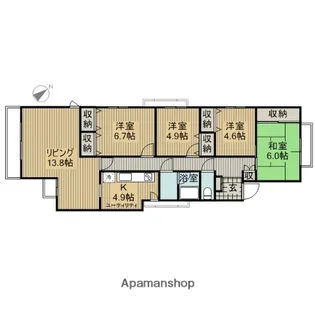 藤和ライブタウン相模原【1階】の間取り
