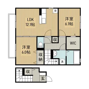アゼリアA【2階】の間取り