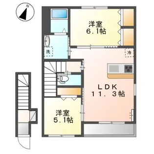 ルピナス向原【203号室】の間取り