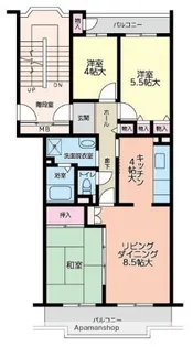 神奈川県相模原市中央区富士見5丁目【マンション】の間取り