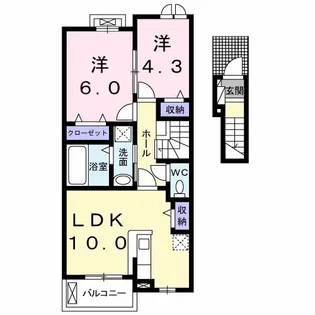 エトワール【203号室】の間取り