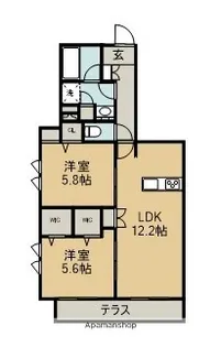 CHLOE WEST【1階】の間取り