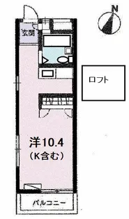 サンパーク古淵【205号室】の間取り